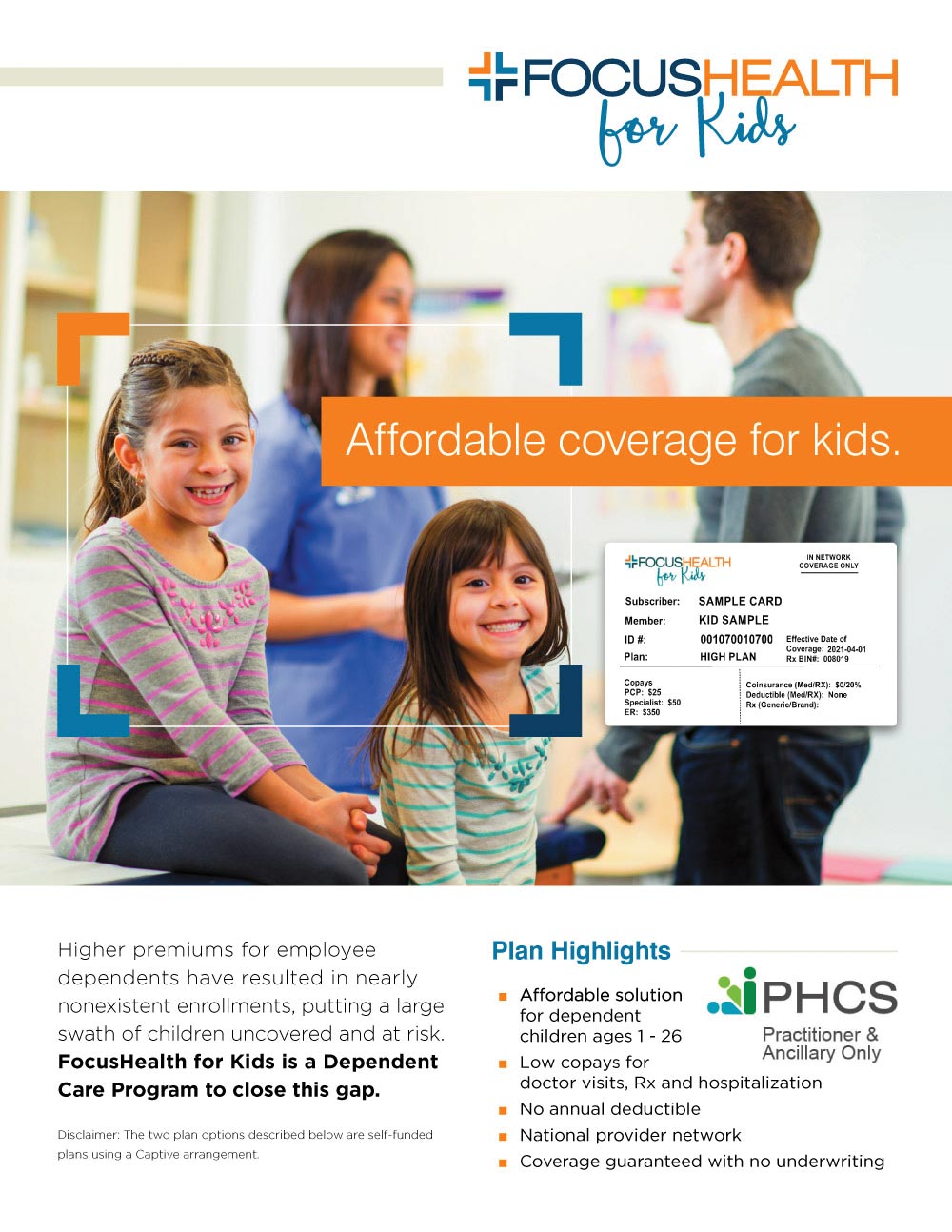 Focus Health for Kids brochure