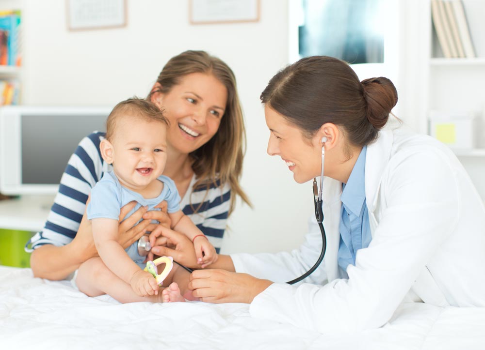 Child at doctors office